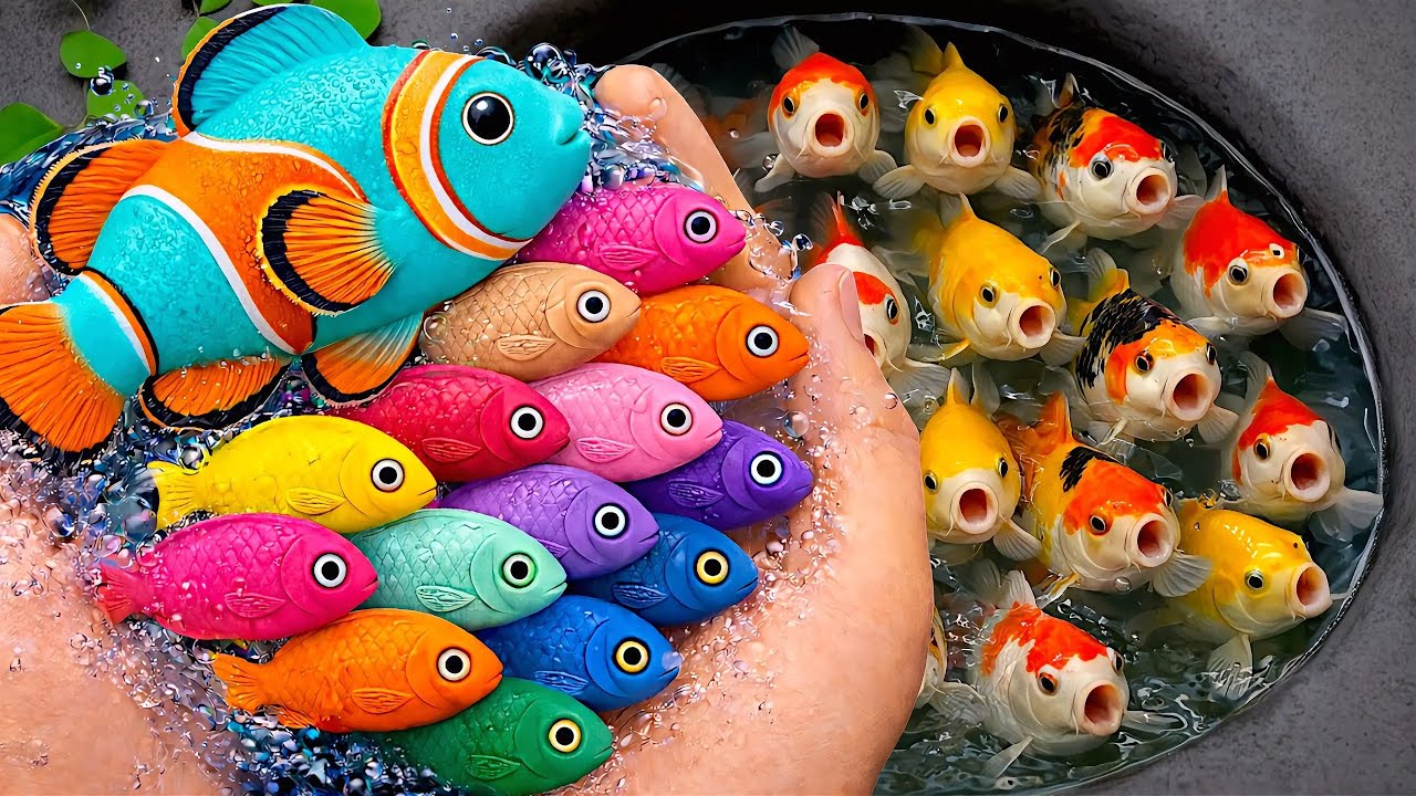 Serok ikan warna-warni air tawar, ikan hias, ikan mas koki, ikan koi hias, ikan komet, kura-kura