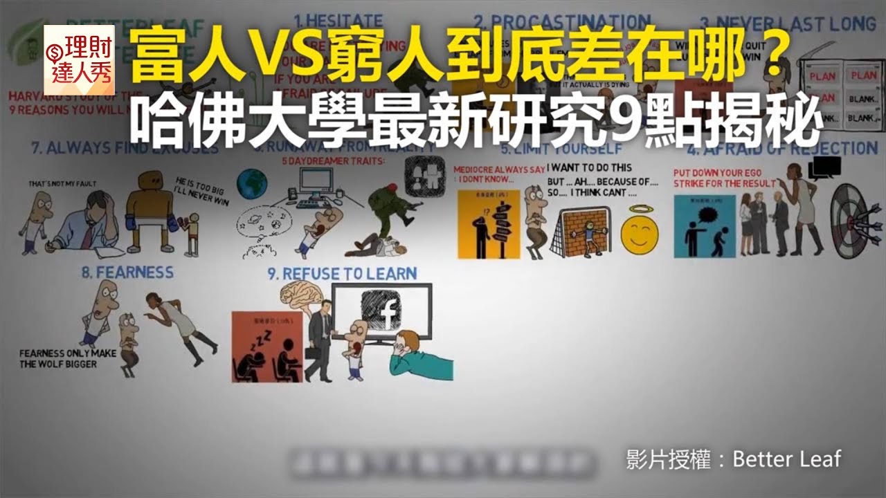 富人VS窮人到底差在哪？ 哈佛大學最新研究9點揭秘《理財小講堂》2017.08.15