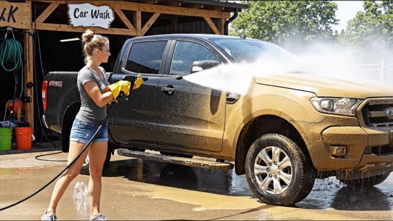 Mechanic Girl Cleans Farmer’s Ford 4x4 After a Bountiful Harvest | Relaxing ASMR