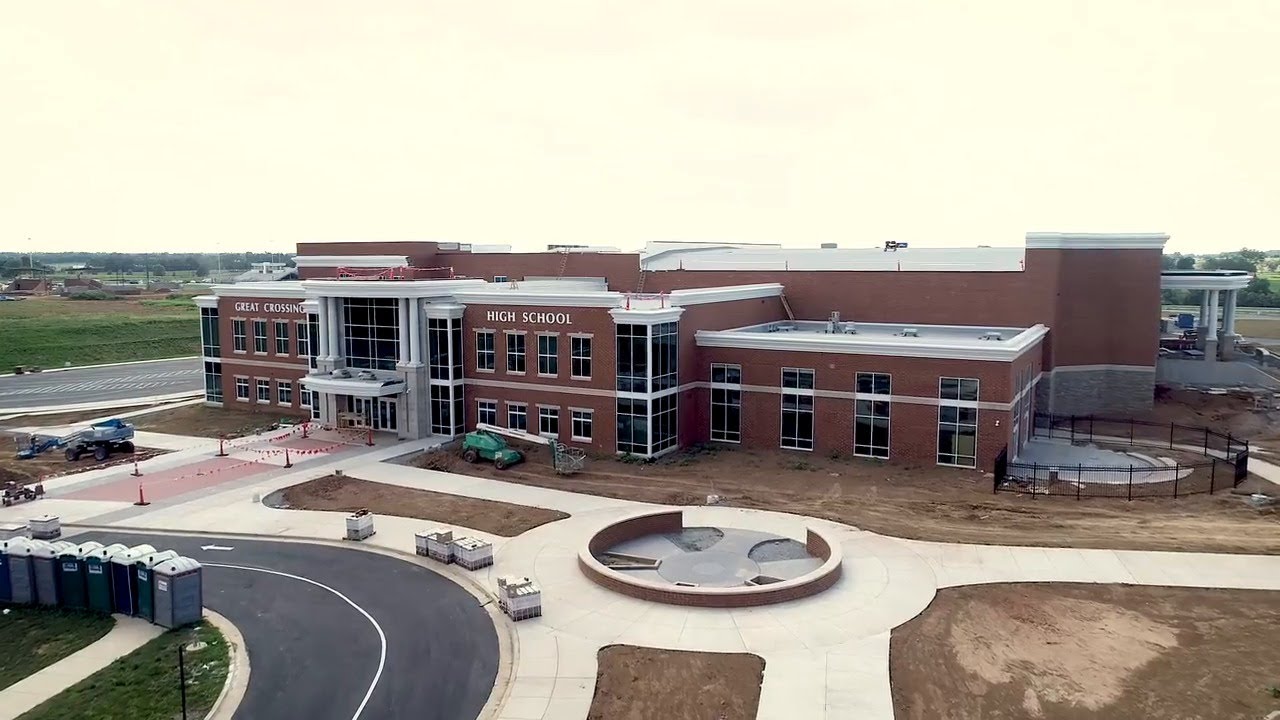 Drone footage of Great Crossing High School