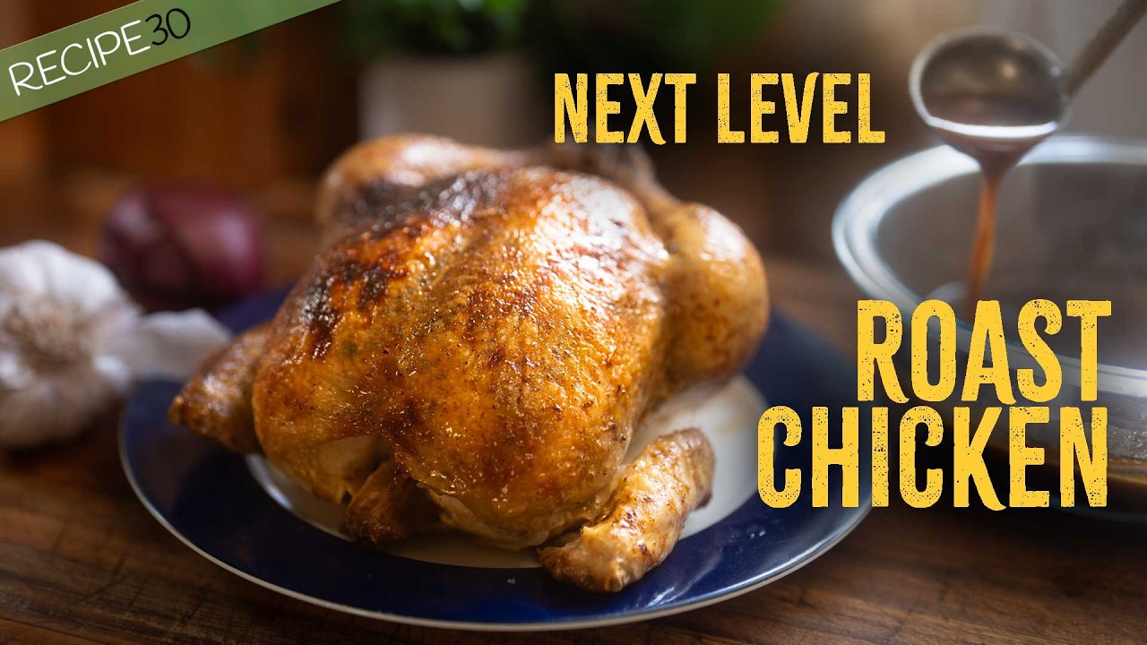 Christmas Roast Chicken with Caramelised Onion and Garlic Gravy