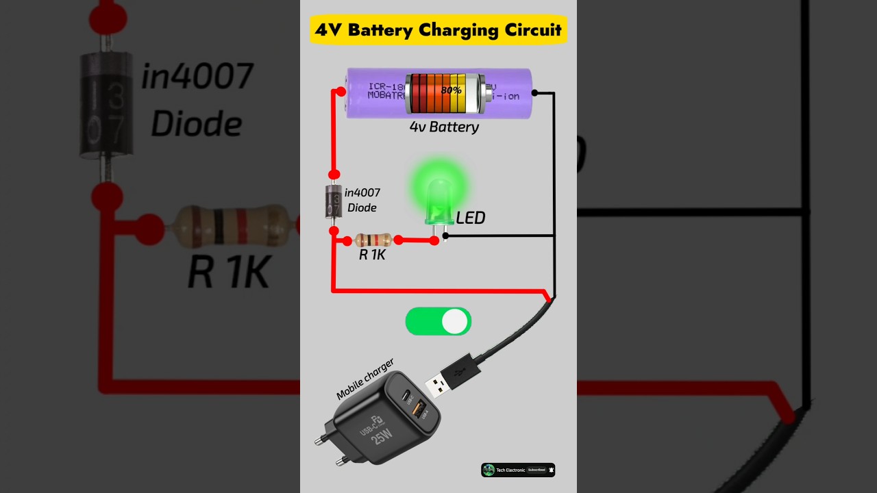 ⚡Simple Battery Charging Indicator 🔋 | Easy Circuit Explanation #shorts#battery l#shortsvideo