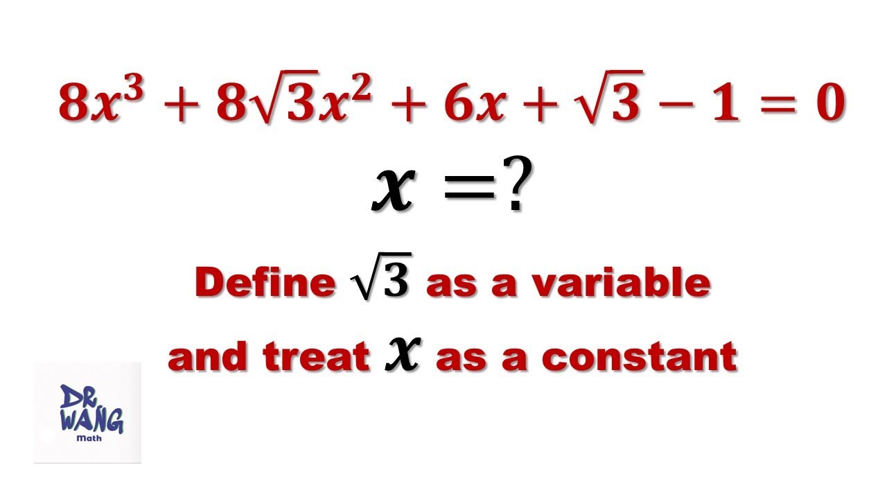 Have You Seen This Method Before? Solving a Cubic Equation with Irrational Coefficients | Olympiad