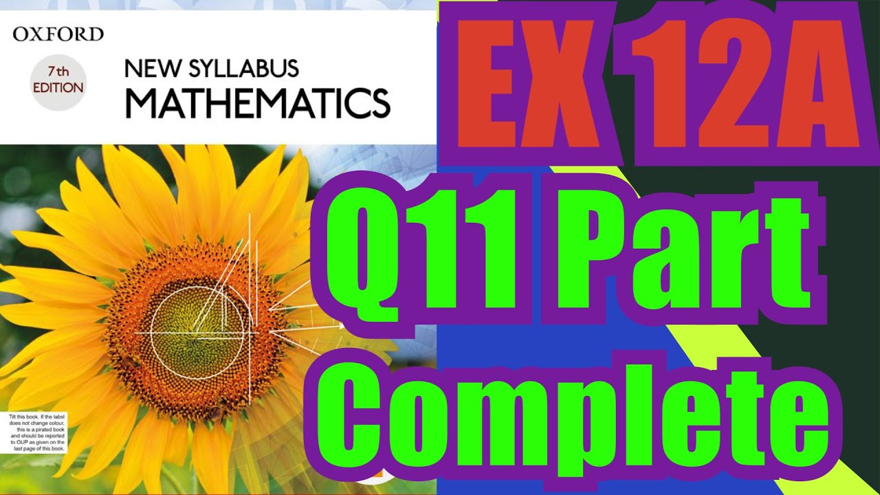 Oxford Math | Book 1 | 7th Edition | Ex 12A | Q11 Complete | Math Knowledge Skills |