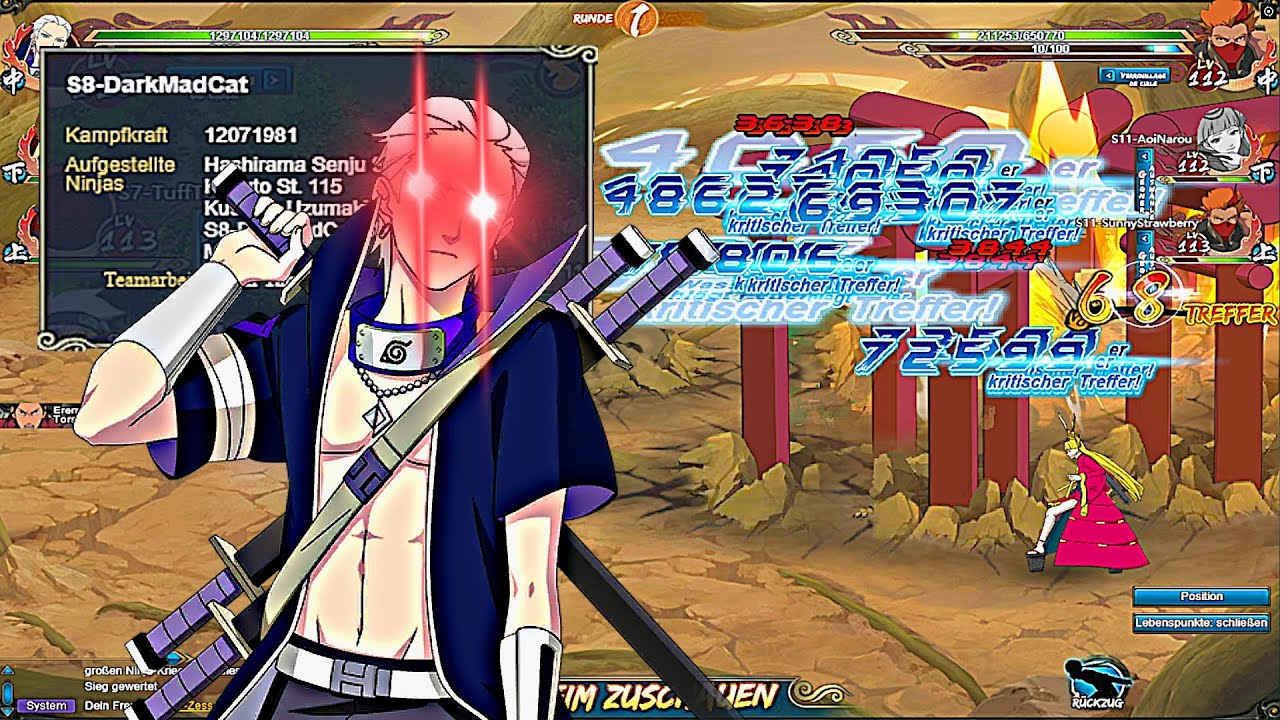 A 12 MILLION POWER ACCOUNT in ACTION in the X-GWN of the GERMAN SERVER NARUTO ONLINE