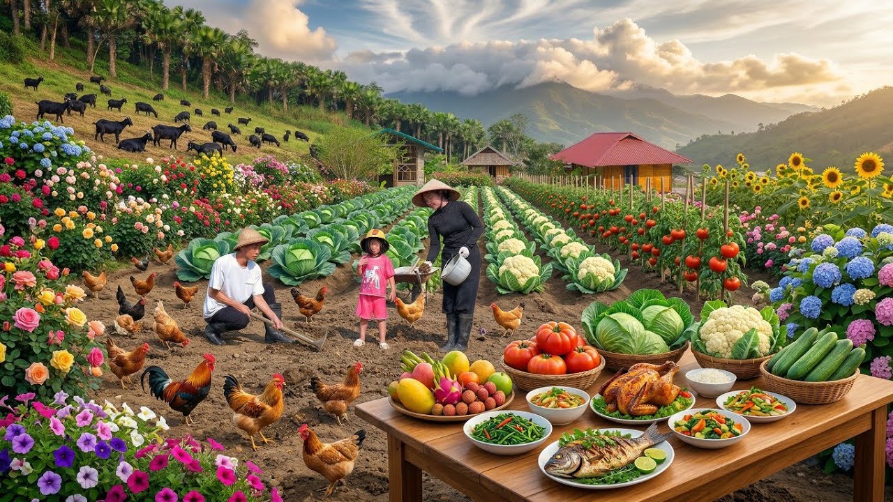 Настоящая самодостаточная жизнь на ферме 😱 Выращивание продуктов питания, приготовление еды с нуля