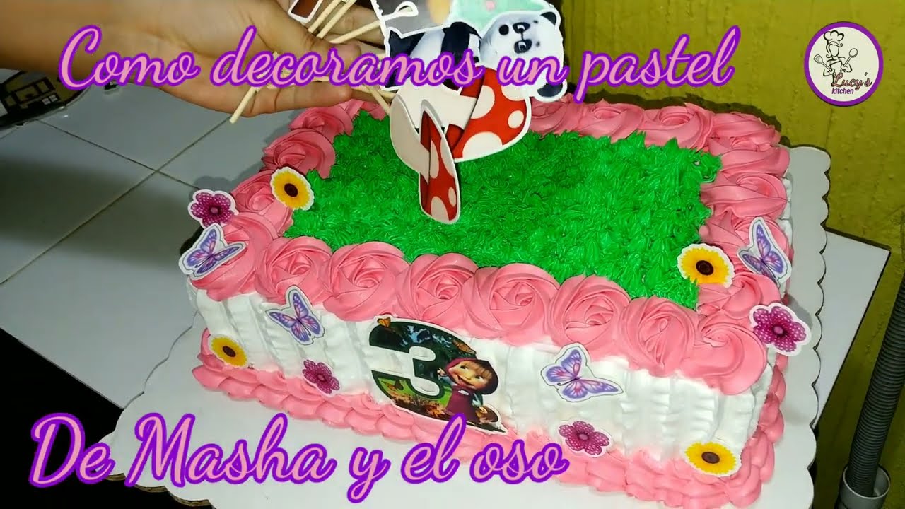 Pastel de chocolate decorado de Masha y el Oso fácil de elaborar en casa #Lucyskitchen503