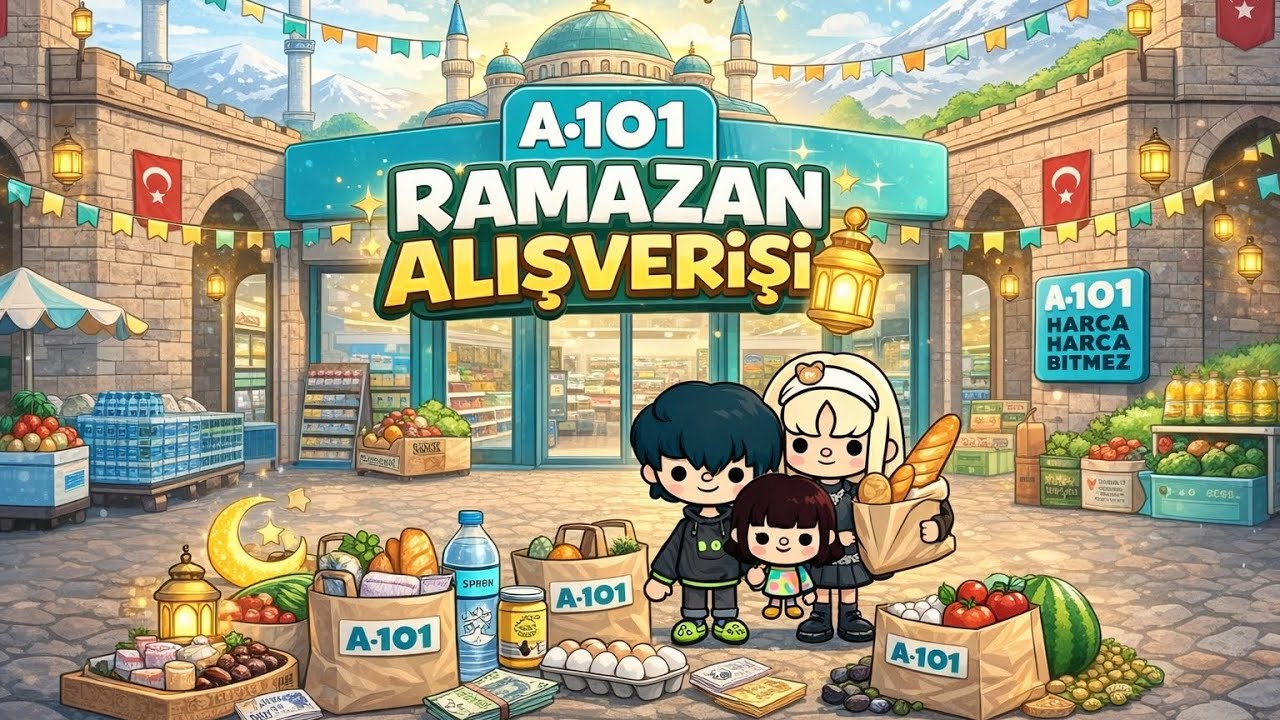 Toca life world  🌙 🛒 Ailece Ramazan Alışverişi 🌙💛 Sepetler ve bebişin cinsiyetini öğrendim 🩷💙 🎙️ ses