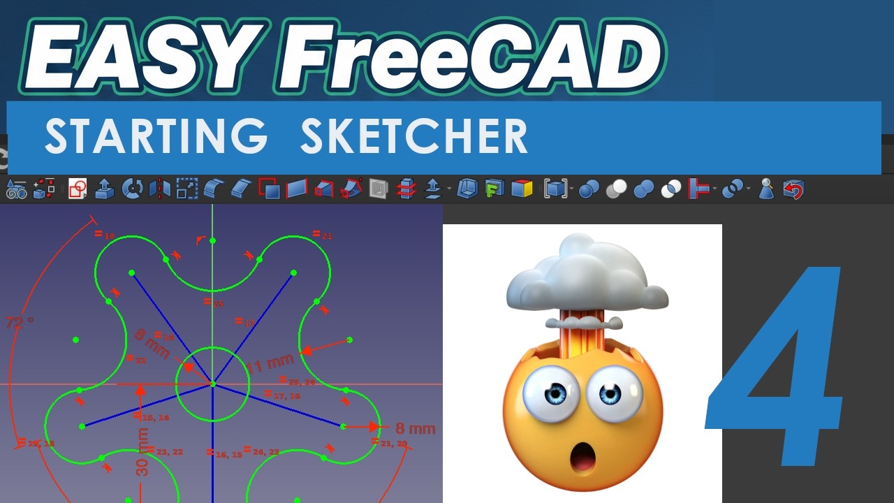 FreeCAD per Principianti: forme complesse con Sketcher (Corso Easy FreeCAD #4)