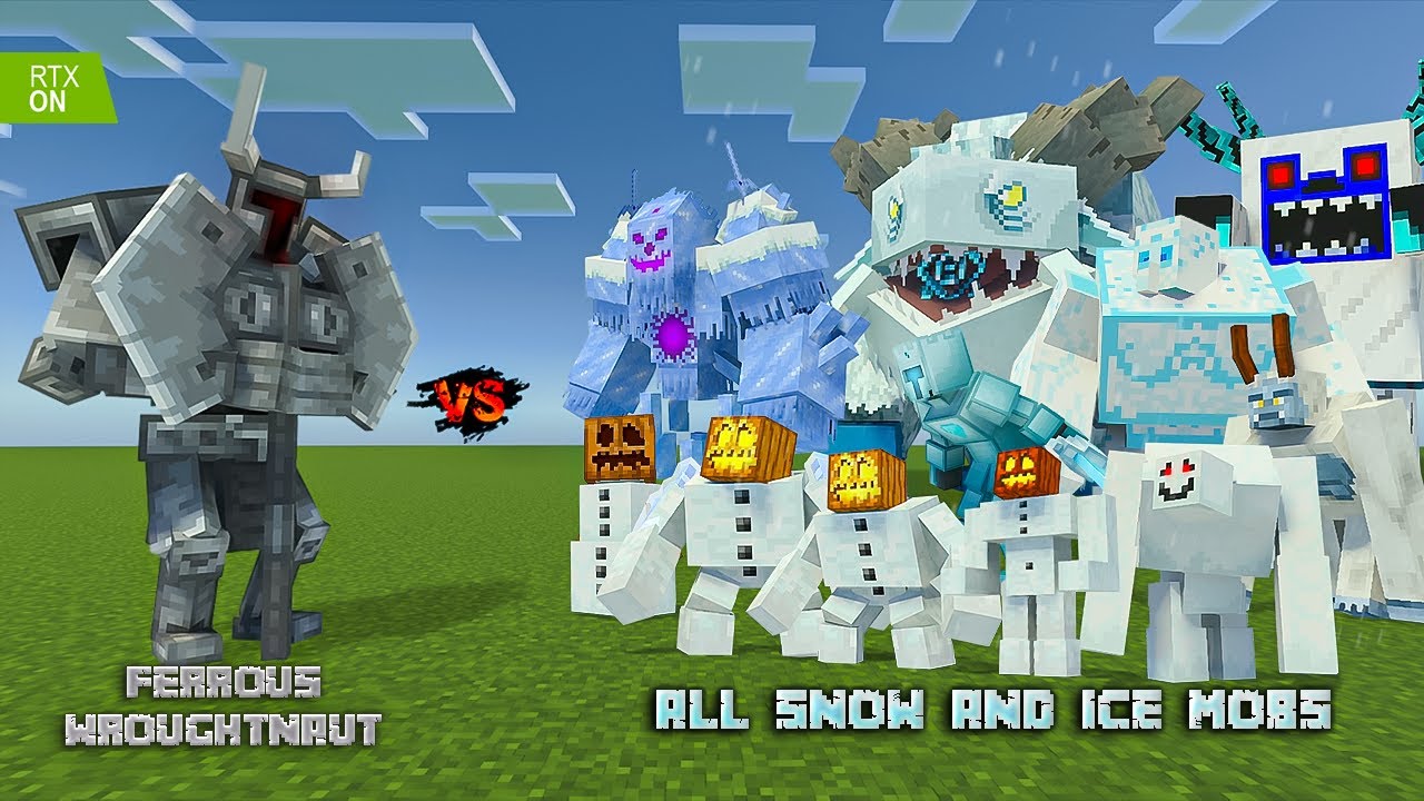 FERROUS WROUGHTNAUT vs ALL SNOW MOBS | MINECRAFT