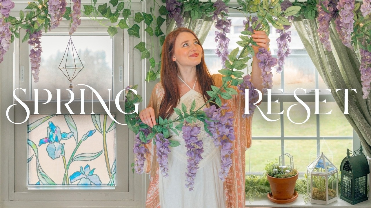 spring cleaning & decorating 🌸 cherry blossom matcha, bathroom makeover & home reset