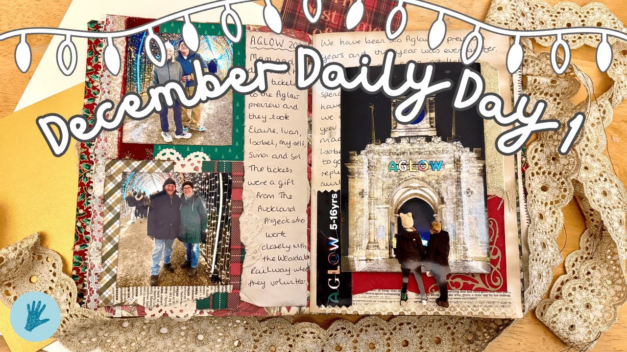 DAY 1 DECEMBER DAILY | Junk Journal Craft With Me - Adding Photos and an Interactive Flip-Out