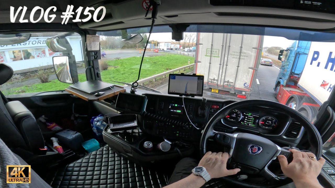 WHAT HAPPEND HERE!!! WHY WE STOP!!!-TRUCK DRIVER UK #150 ASMR DRIVE SCANIA R 450