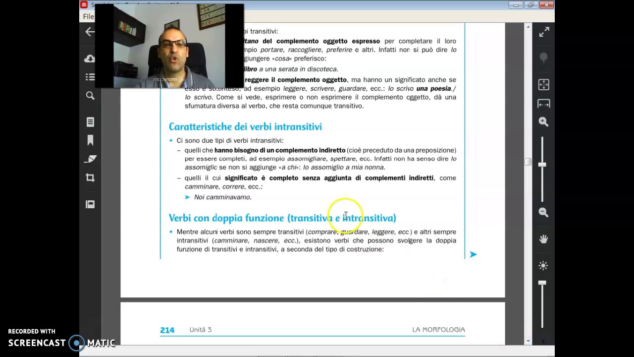 Verbi transitivi e intransitivi