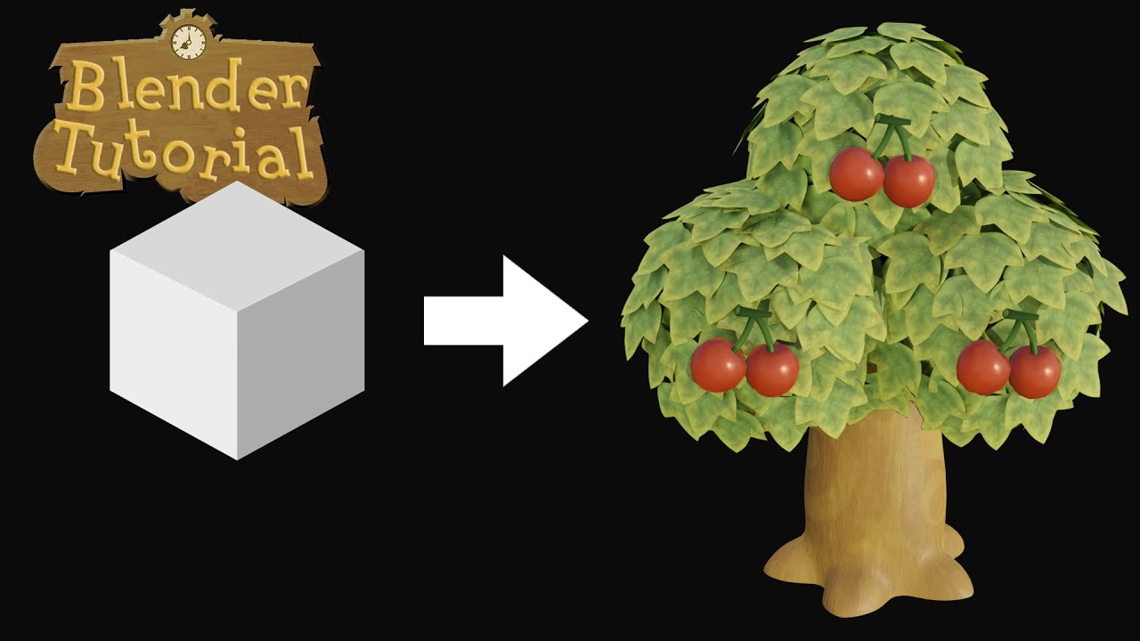 How I created the tree from animal crossing in blender.