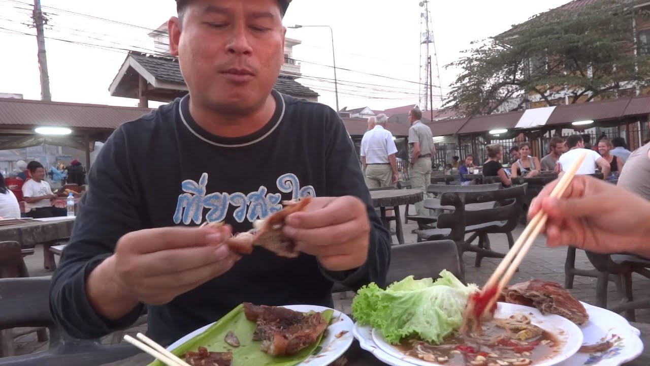 เป็ดย่าง ไก่ย่าง ตำลาวภาค 2 duck grill Luang Namtha