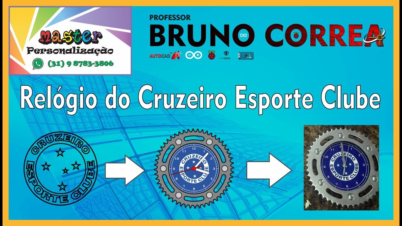Master Rel&oacute;gios - Rel&oacute;gio do Cruzeiro Esporte Clube (Mercado Livre)