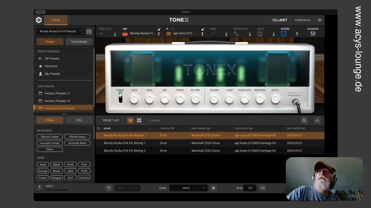 ToneX and the option for the right ToneStack settings - awesome!