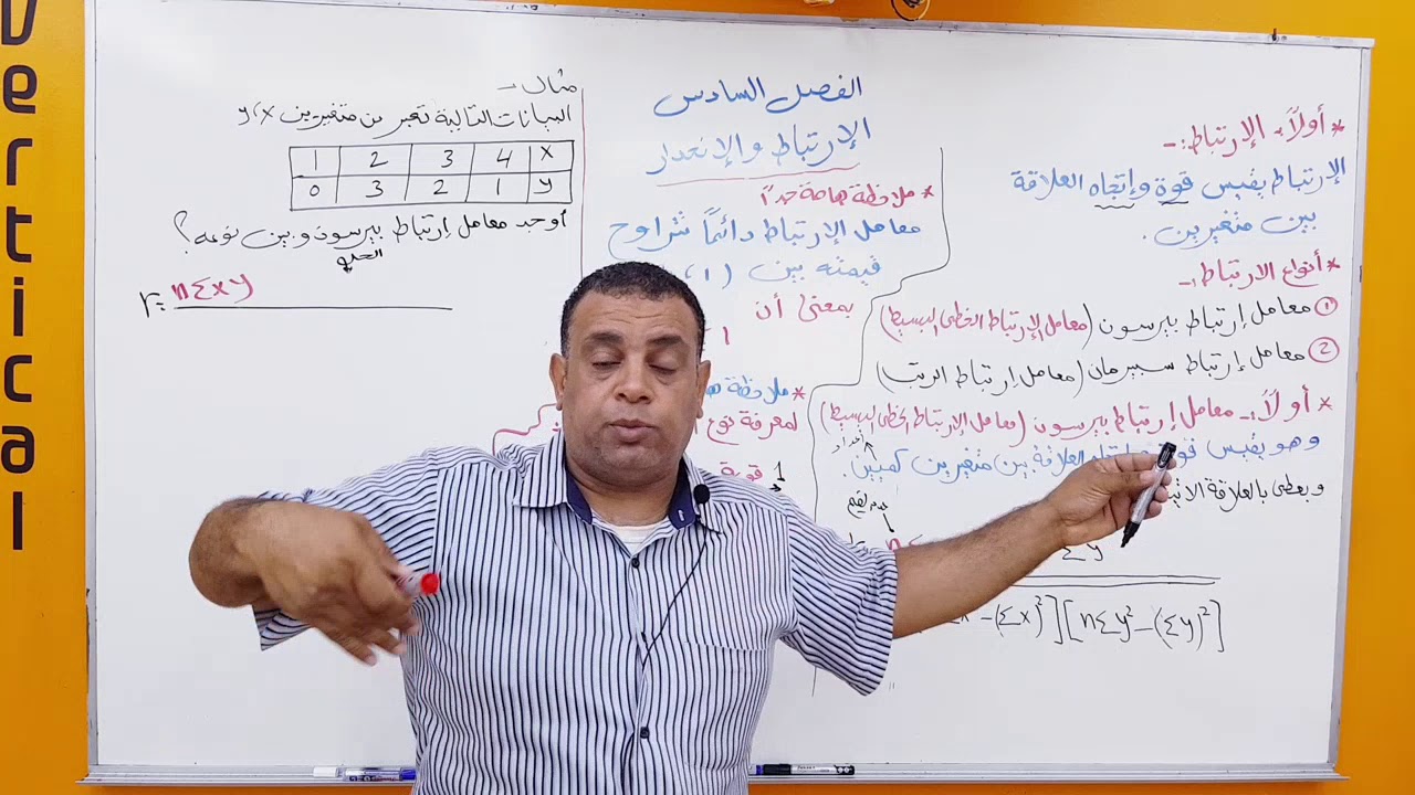 الفصل السادس   الإرتباط والإنحدار