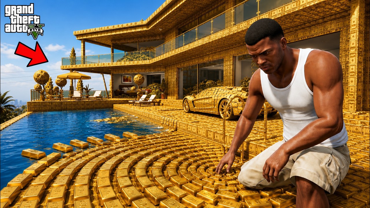 Franklin Touch Anything Turns Into GOLD ! (GTA 5 Mods)