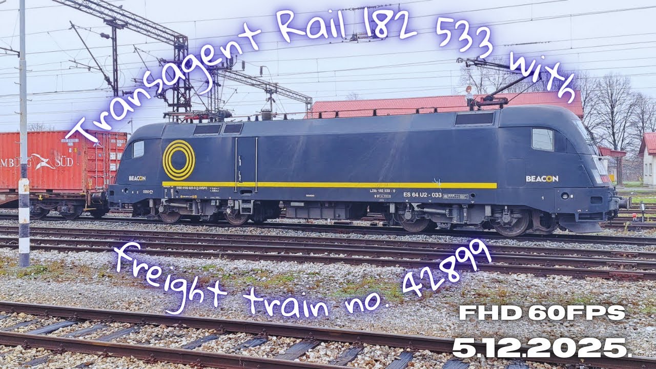 Transagent Rail 182 533 departing with freight train no. 42899 (Vinkovci, 5.12.2025.)