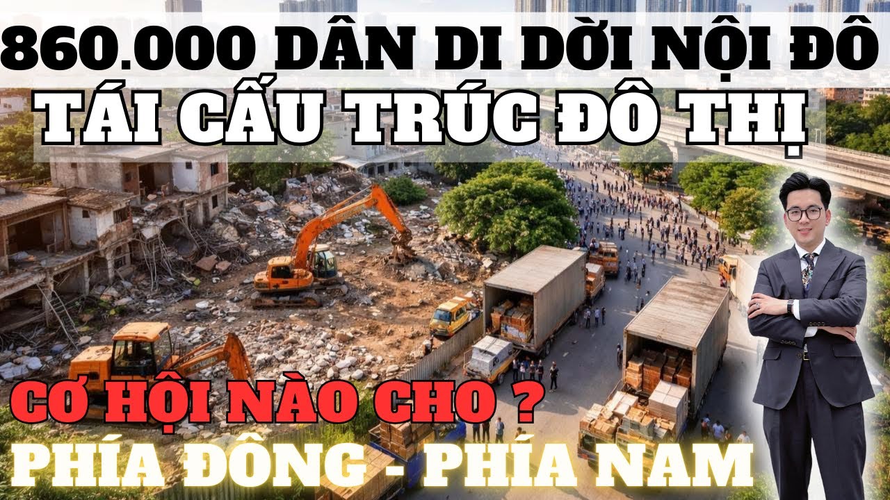 860.000 DÂN SẼ ĐI VỀ ĐÂU ? CƠ HỘI NÀO CHO PHÍA ĐÔNG VÀ PHÍA NAM HÀ NỘI ?
