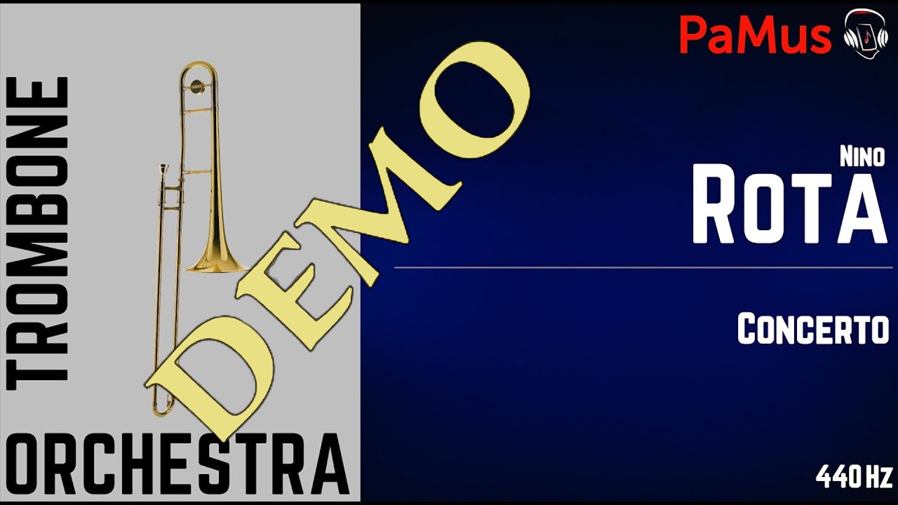 Nino Rota: Concerto for Trombone Orchestra accompaniment 440Hz