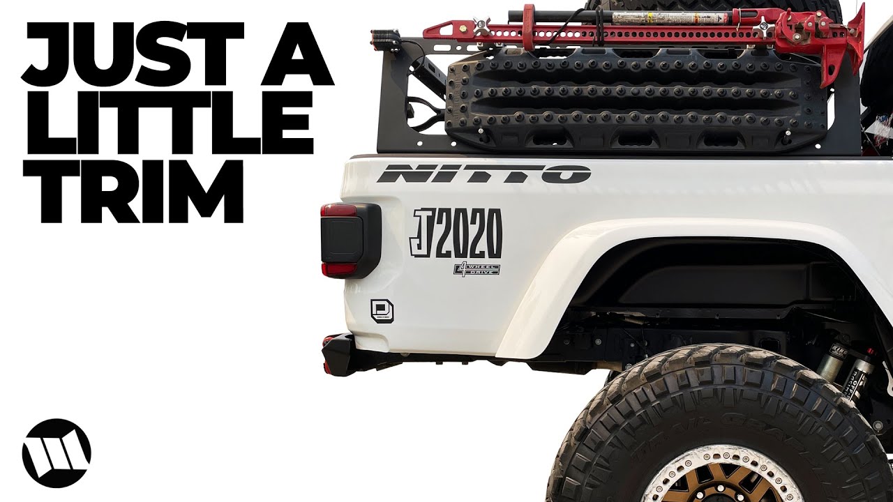 Trimmed the Body Trim on our Jeep JT Gladiator Bed so that it sits Above the Frame Rails and Bumper
