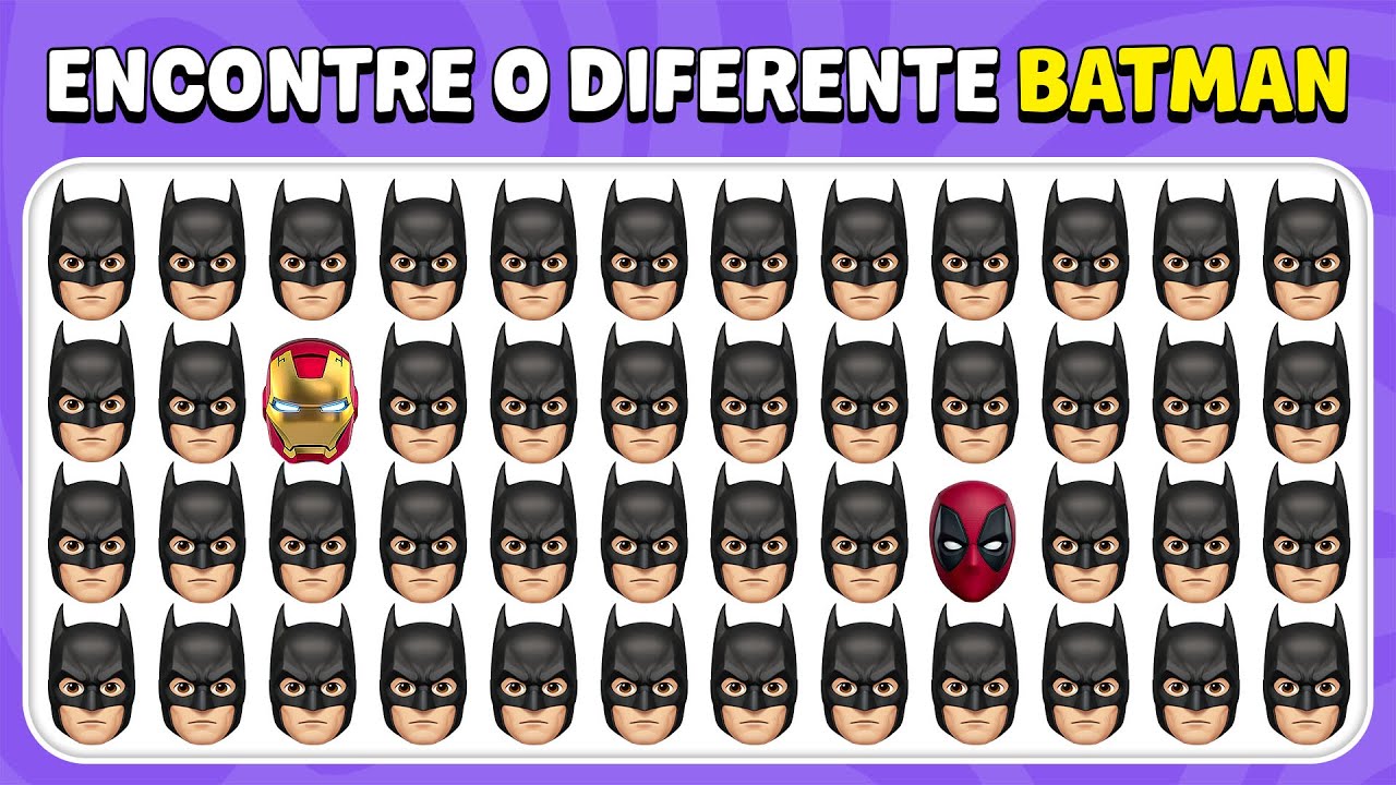 Encontre O Emoji Diferente - Super-Heróis Marvel & DC 🕷️🦇⚡🔥 | 30 Níveis | Abelha De Teste