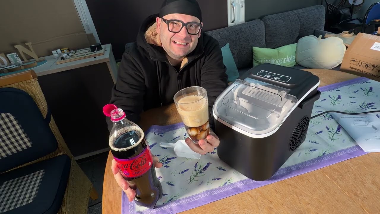 Eiswürfelmaschine Klein Ice Maker Machine Tragbarer Eiswürfelbereiter 12kg/24H Bedienunsganleitung