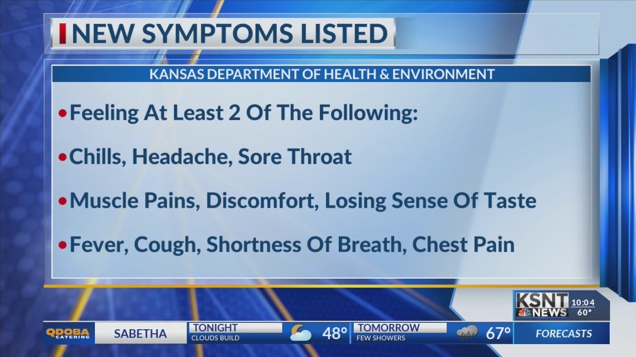 Kansas Department of Health and Environment releases new coronavirus symptoms