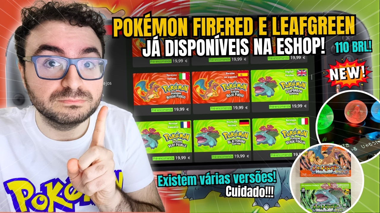 POKÉMON FIRERED E LEAFGREEN JÁ DISPONÍVEIS NA ESHOP! EDIÇÃO ESPECIAL E POKÉMON PRESENTS ANUNCIADA!