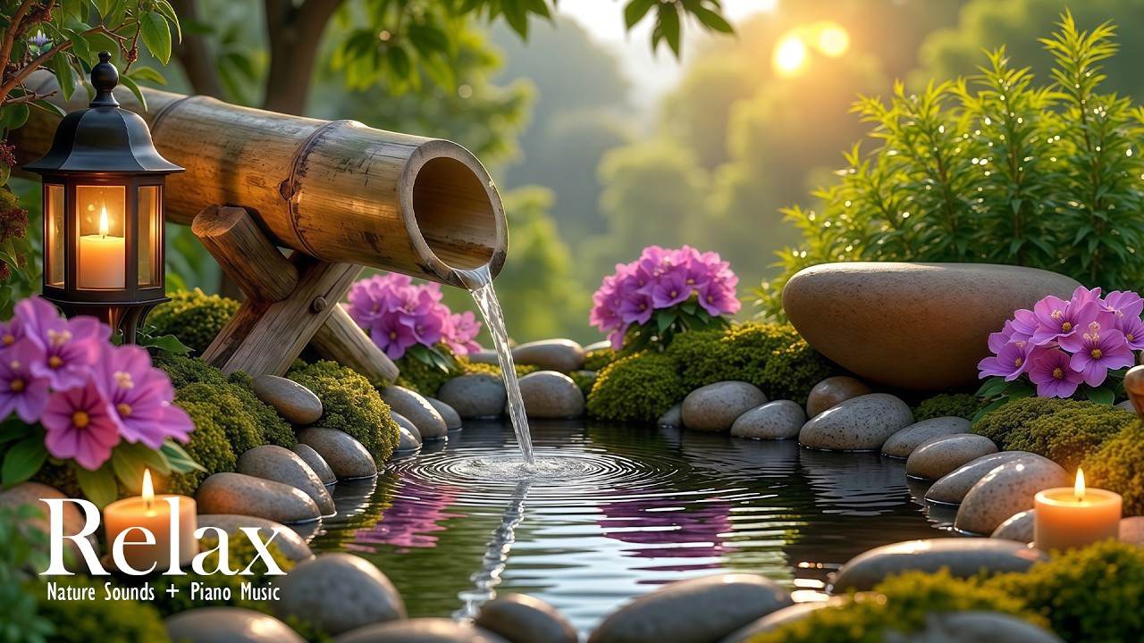 Relaxing Sleep Music + Bamboo Water 🌿 Deep Healing to Release Stress, Worry & Emotional Fatigue