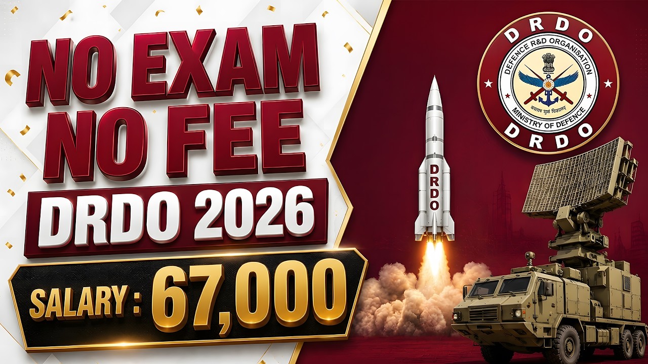 DRDO RECRUITMENT 2026 | NO EXAM | NO FEE