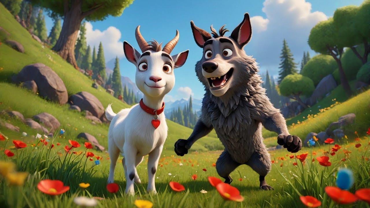 The Wolf and The Seven Little Goats | Fairy Tales & Bedtime English Story | KidsLearn Rainbow story