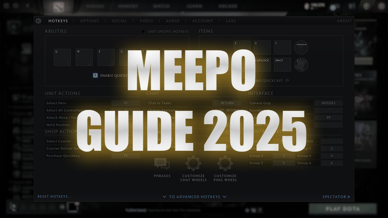 MEEPO GUIDE 2025 | hotkeys| part 1 #dota2 #meepo #guide
