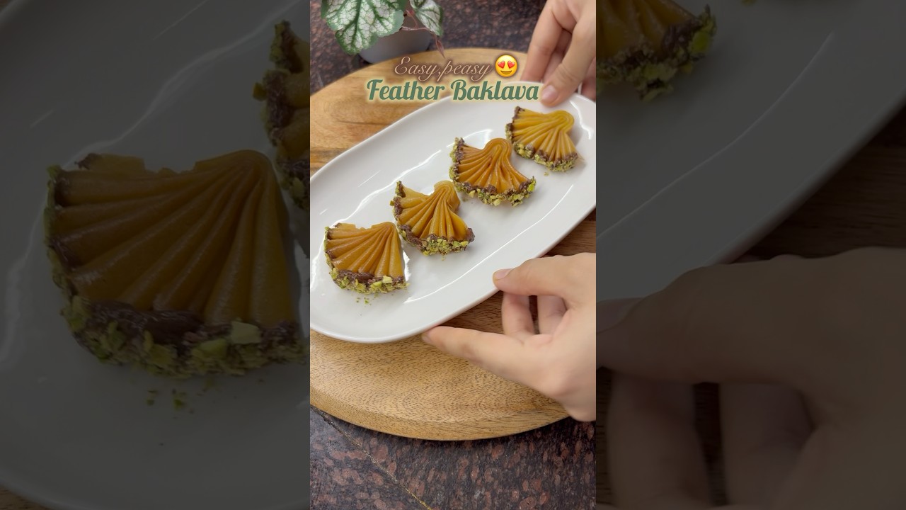 Easy,peasy feather baklava 👌😍 | #viralrecipe #trending #recipe #nobake #shorts