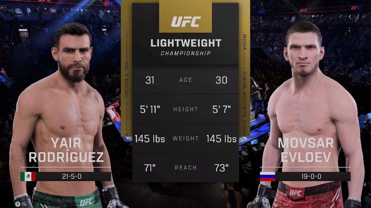 Yair Rodriguez vs Movsar Evloev UFC simulation FIGHT