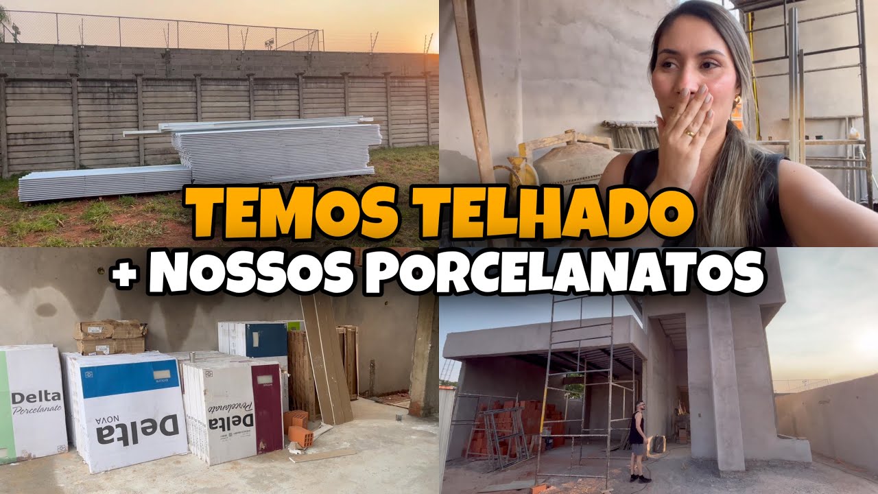 DIARIO DE OBRA #09 | TEMOS TELHADO NA CASA | NOSSO QUITAL | BATENTES DAS PORTAS + CHEGARAM OS PISOS