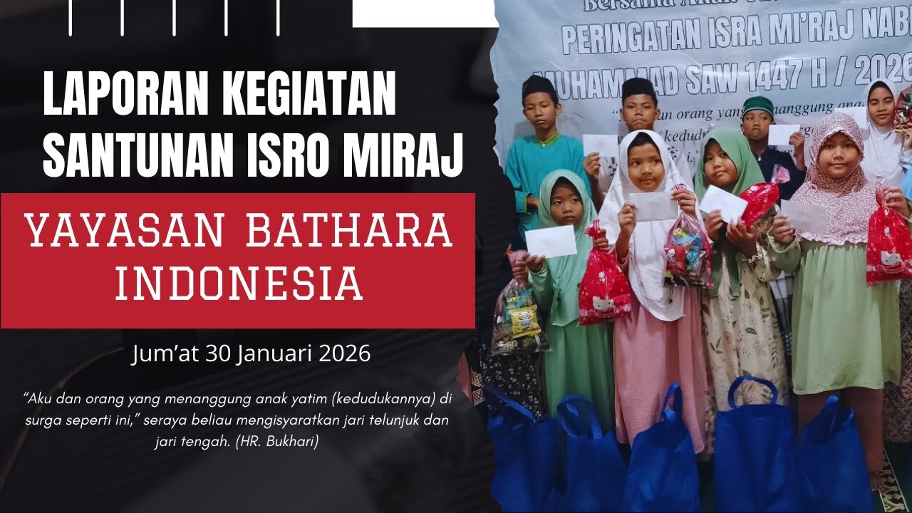 LAPORAN KEGIATAN SANTUNAN ISRO MIRAJ BERBAGI PAKET SEMBAKO - JUM'AT 30 JANUARI 2026