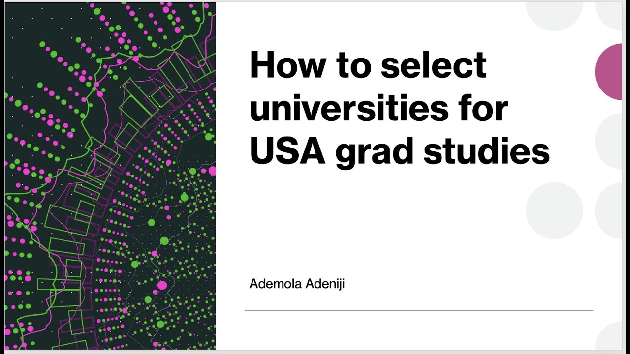 How to select universities for USA grad studies