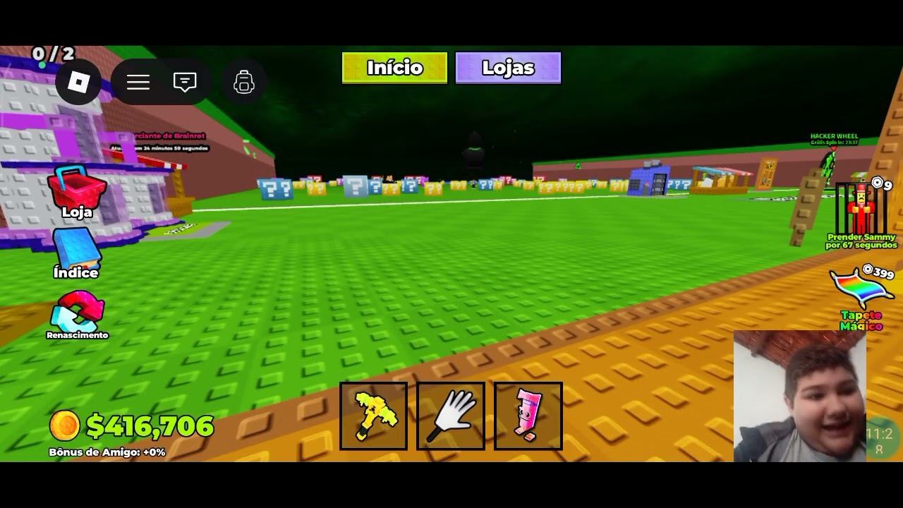 Jogando quebra um bloco