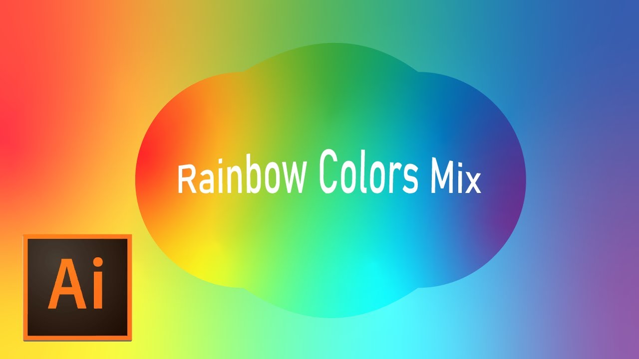 Adobe Illustrator CC | Rainbow Gradient Shape in One Minute!!