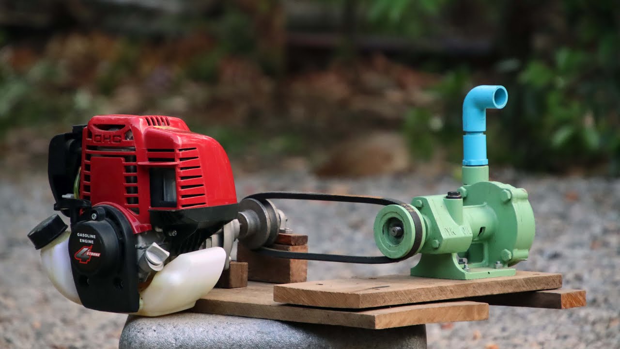 Use 4 stroke Gasoline Engine to run water pump