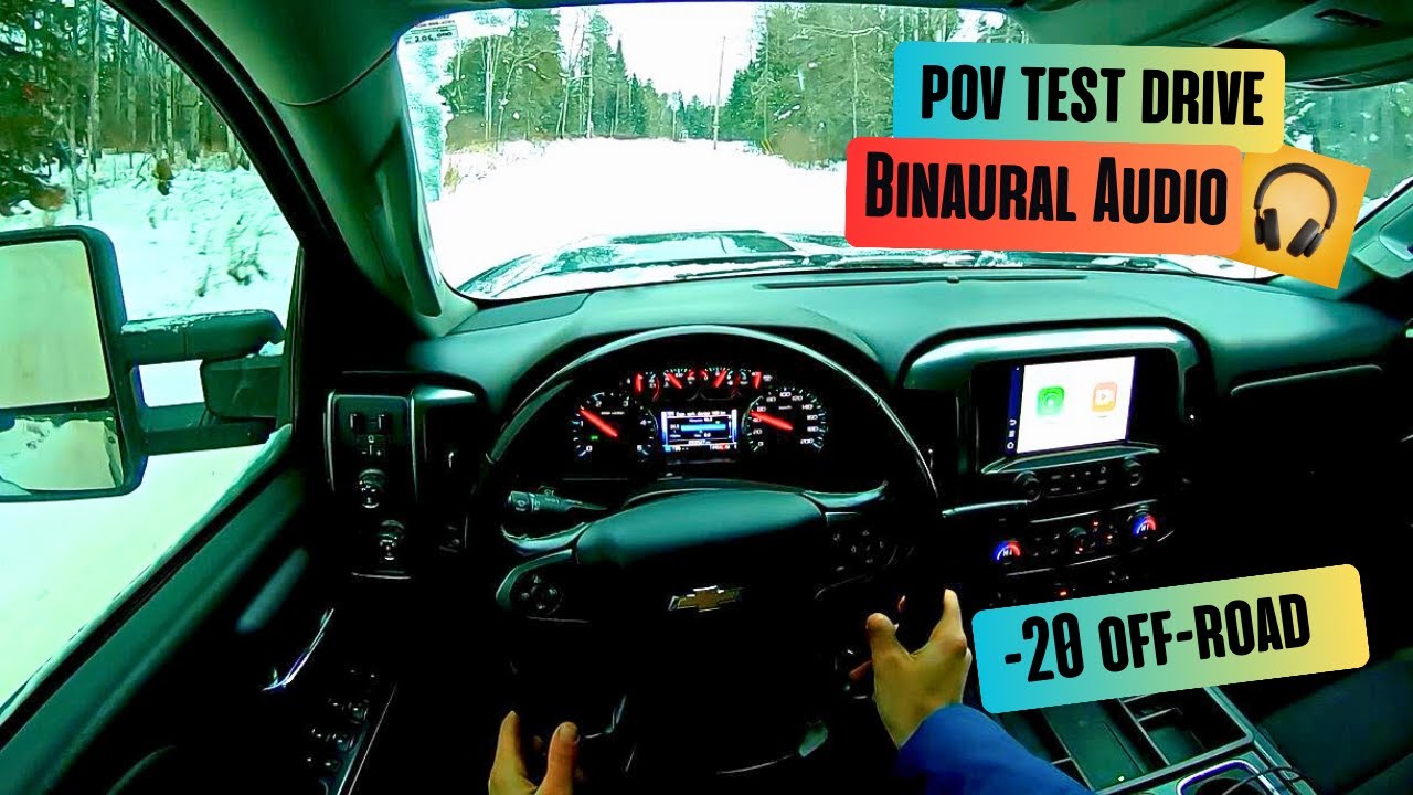 2016 Chevrolet Silverado Z71 6.6L Turbo Diesel -20 Cold Winter POV Drive (Binaural 3D Audio)