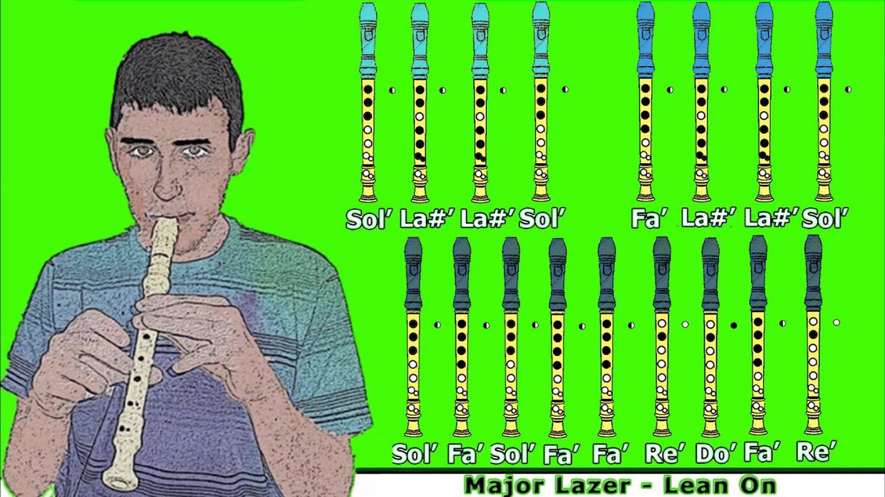 Major Lazer - Lean On en Flauta Dulce con Notas