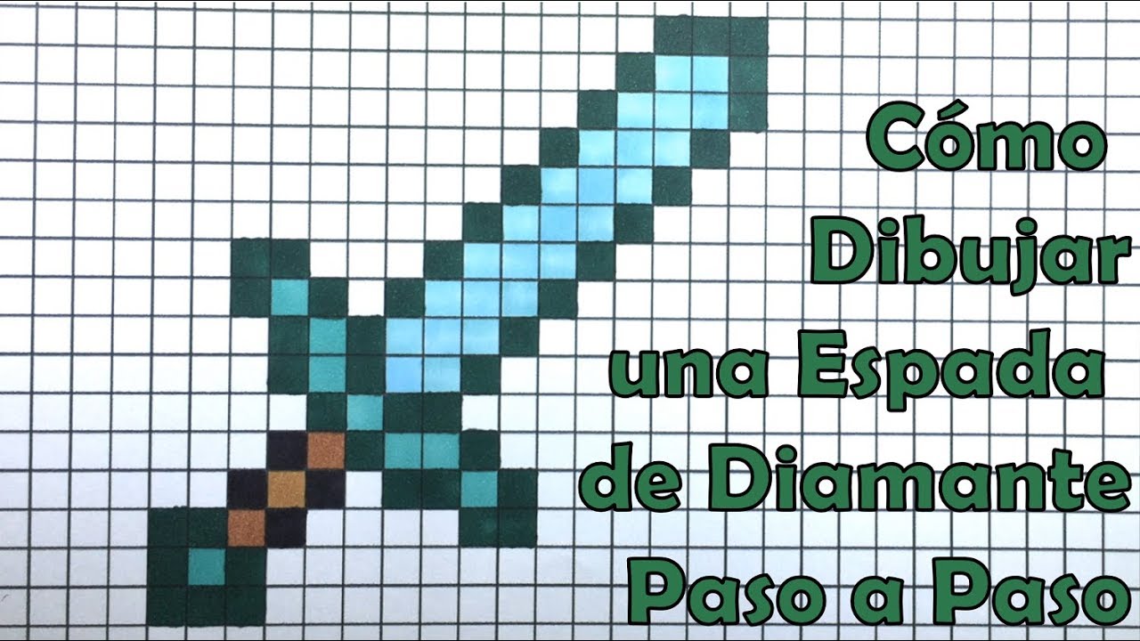 Cómo Dibujar una Espada de Diamante de Minecraft! TUTORIAL PASO A PASO