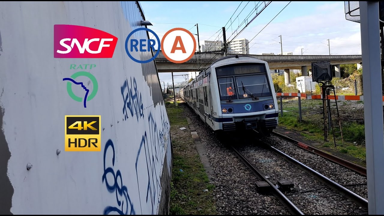 ( RER A ) Gros claquements sur des éclisses aux passages de MI09+MI2N près de Nanterre Université 4K