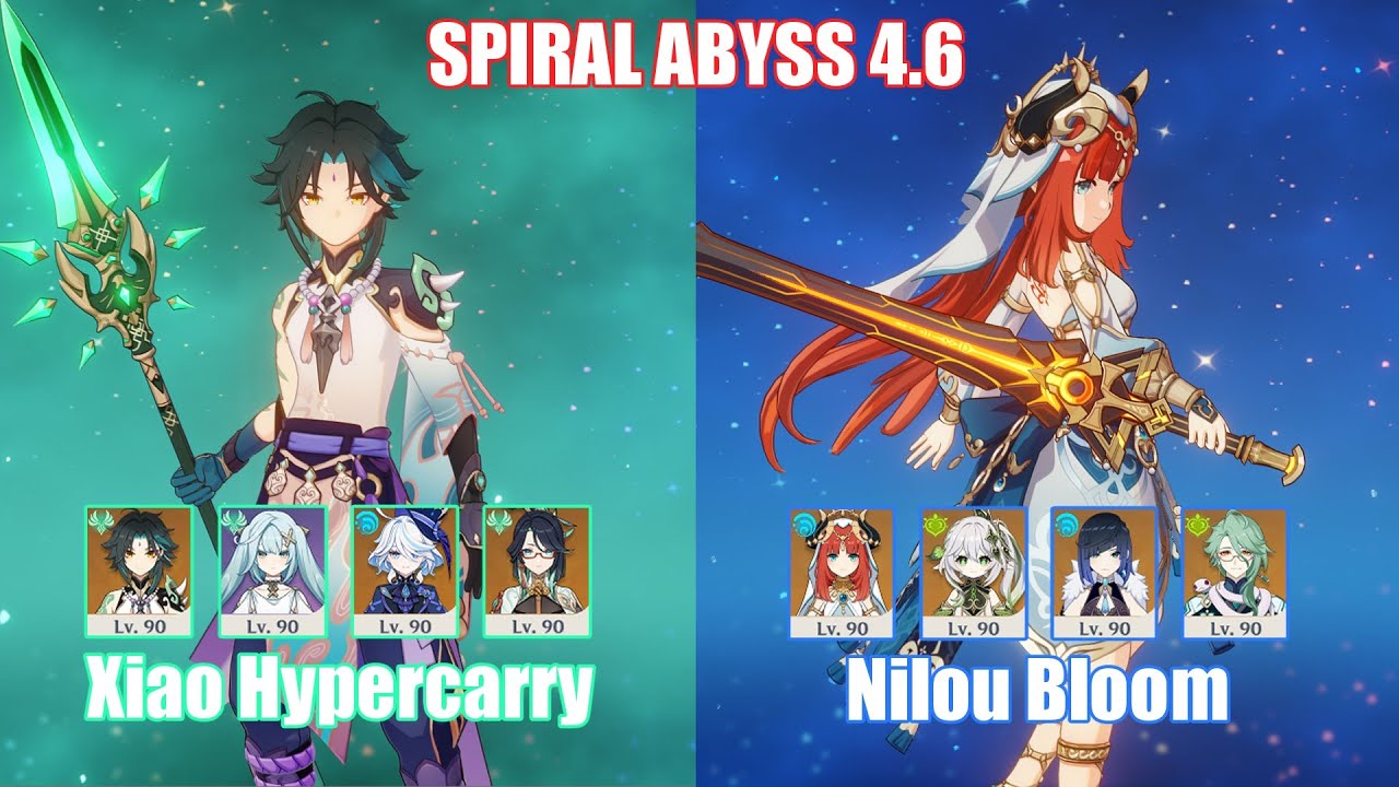 C0 Xiao Hypercarry & C0 Nilou Bloom | Spiral Abyss 4.6 | Genshin Impact