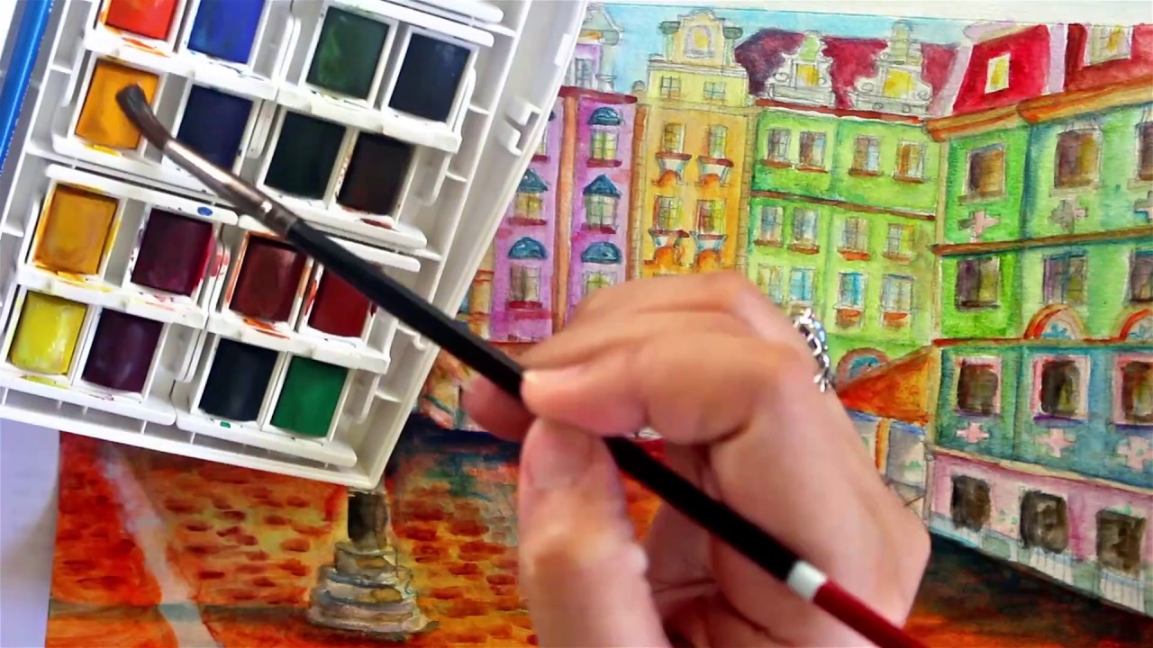 Art Journaling with Winsor & Newton Cotman Watercolor and Caran D'Ache Neocolor